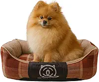 Caminha Pet para Cachorro 40x30x12cm – Conforto Fibra Siliconada, Base Antiderrapante, Bordas Altas – Tecido Sintético Durável – (VERMELHO)