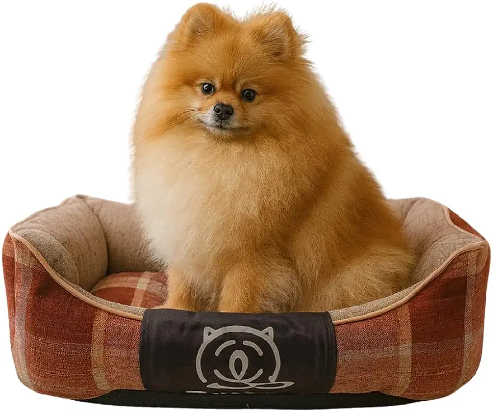 Caminha Pet para Cachorro 40x30x12cm – Conforto Fibra Siliconada, Base Antiderrapante, Bordas Altas – Tecido Sintético Durável – (VERMELHO)