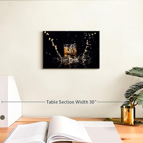 Miniatura 4 de ElephantStock Lienzo para salpicaduras de whisky, arte de pared alcohólico de 1 panel, decoración elegante de cervezawhiskyvino, fotografía de