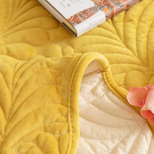 Miniatura 4 de vctops Funda de franela súper suave para sofá modular con patrón de hojas, antideslizante, acolchada en forma de L, funda de sofá gruesa de felpa