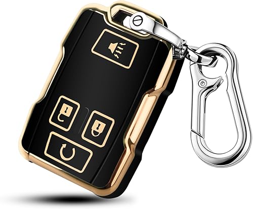 QBUC Funda protectora para llavero Chevy de 360 grados con llavero compatible con Chevrolet 2014-2021 LT GMC Sierra Canyon Yukon Suburban Tahoe