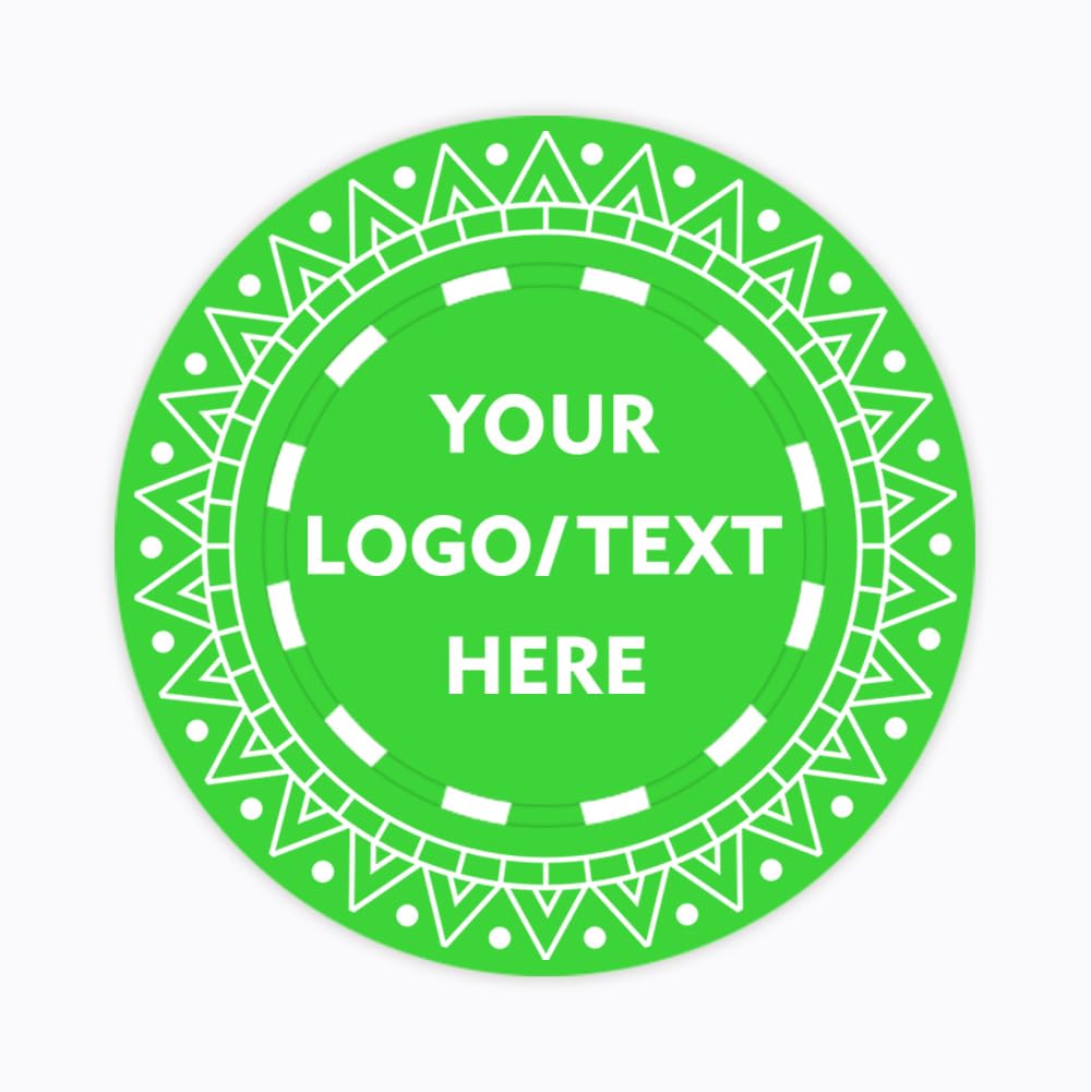 MARRILYTON 100 Custom Plastic Poker Chips, Full Color Print Your Personalized Text and Image, Game Tokens for Bar, Holdem Poker Nights, Roulette Games (Green)