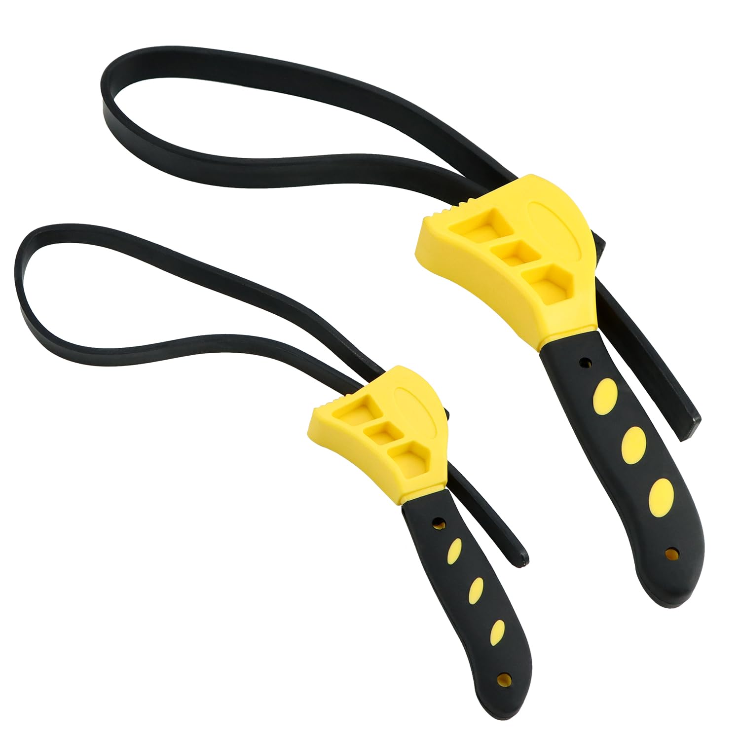 QWORK® 2PCS Strap Wrench, Adjustable Oil Filter Wrenches (500mm & 600mm) with Grip, for Faucets, Jars