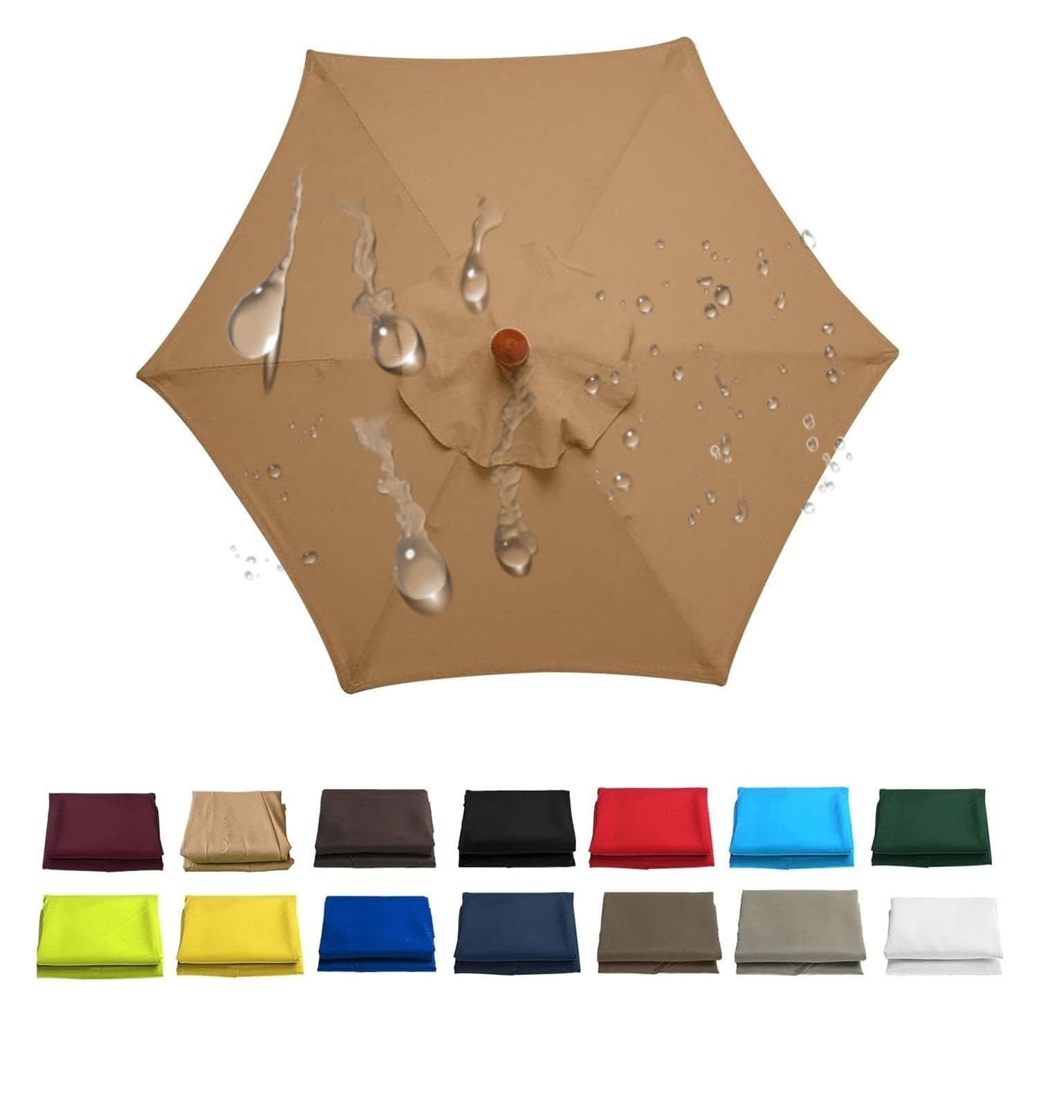 Miecoae Replacement Parasol Canopy Patio Umbrella Replacement Canopy, Market Umbrellas Top for 6 Ribs 8 Ribs, Replacement Covers Market Patio Umbrella Canopy Cover(Ww19,8 Ribs- 7.5 FT 230 cm) โ image 1