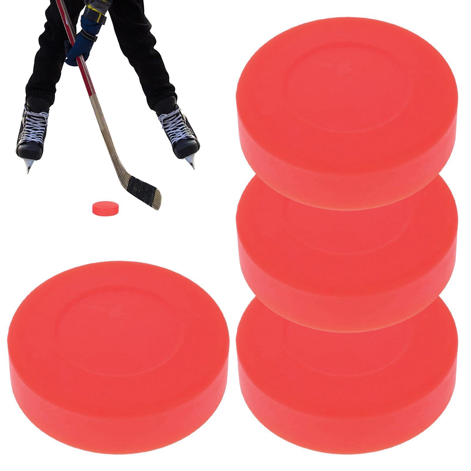 Lot de 4 palets de hockey sur glace - 6,9 x 1,8 cm - En PVC et caoutchouc - Pour entraînement professionnel pour enfants et adultes - Équipement d'entraînement durable sur la rue et sur glace pour le
