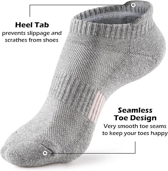 Generic Unisex Ankle Socks, 6 Pairs, Black, Gray, White, 6.5-10.53