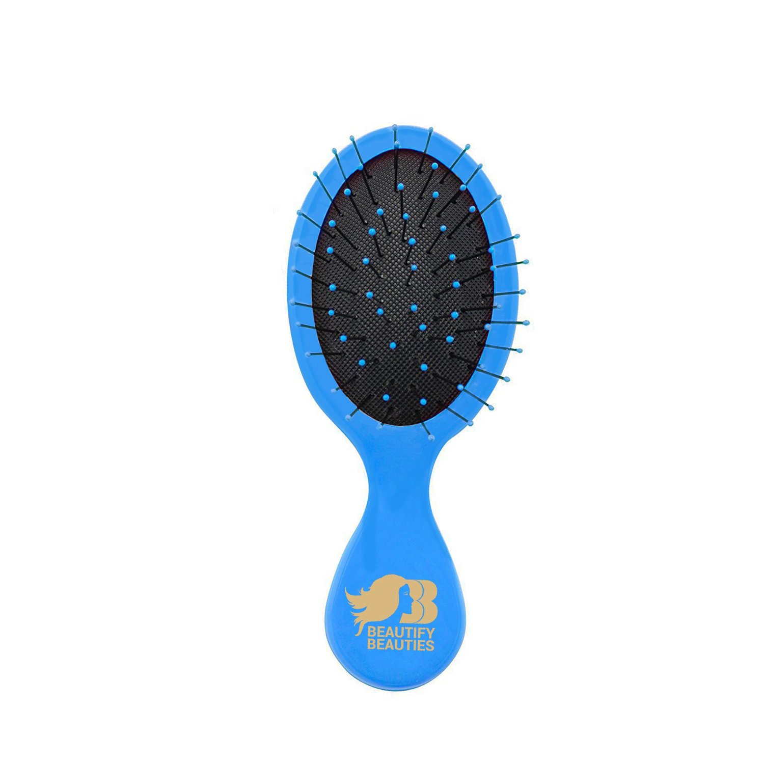 ( 4 pcs) Beautify Beauties Detangler Mini Hair Brush, Travel Size, Perfect for kids (Blue)