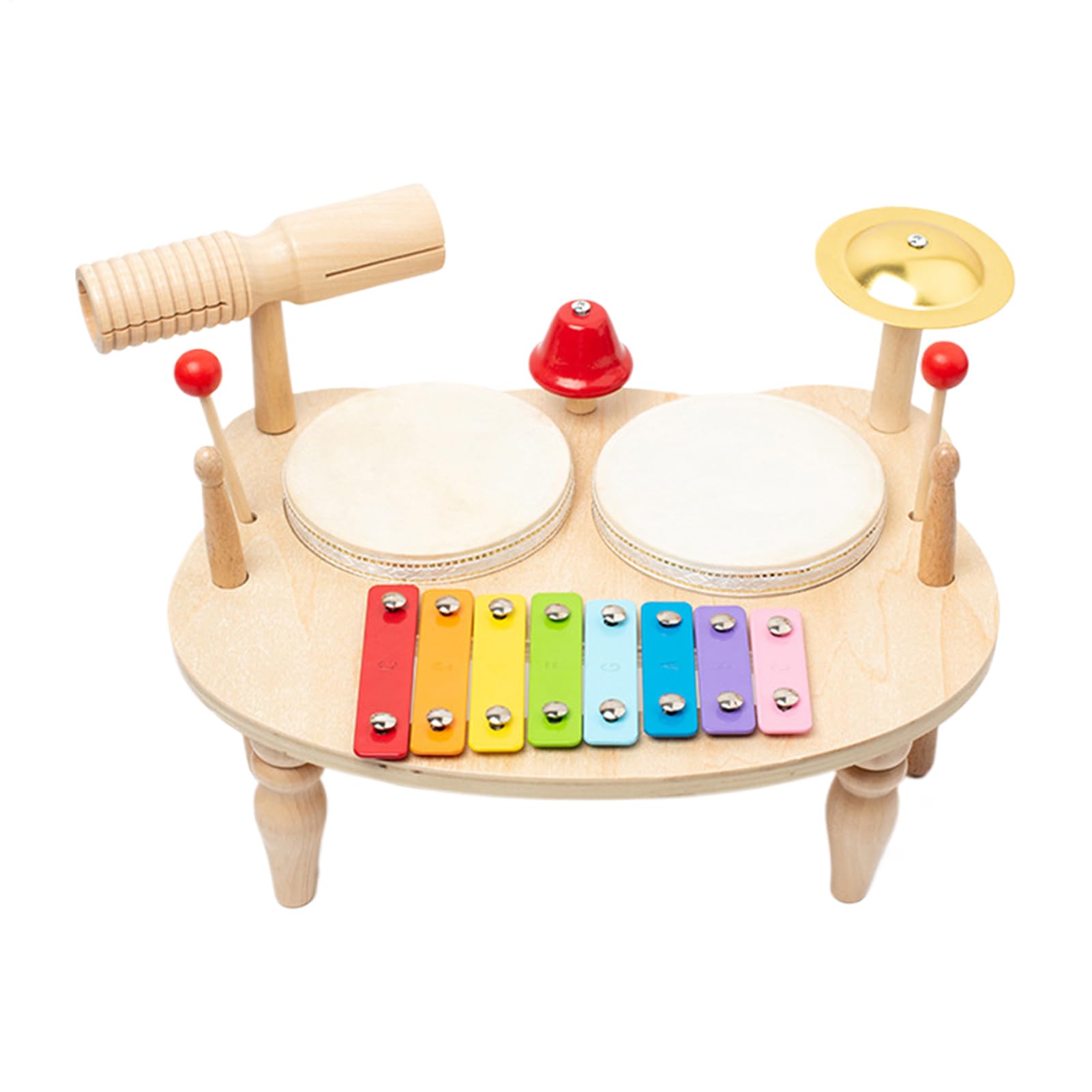 Juego de Tambores Instrumento Musical De Percusión De Madera Multifuncional | Tambor para Niños Para Práctica Juegos Mesa Cumpleaños Navidad Niños Y Niñas