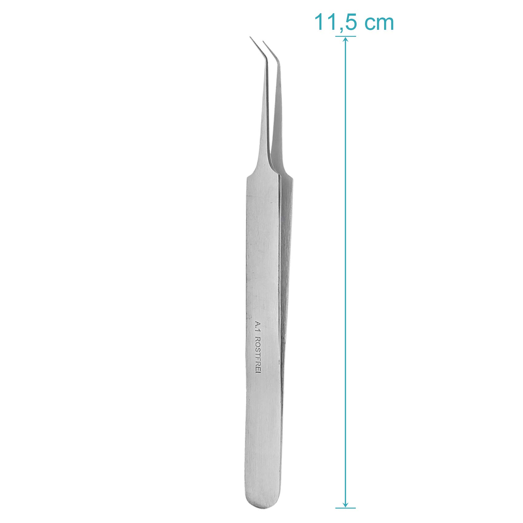 Set di pinzette industriali e tecniche, diritte e curve, in acciaio inox, 7 pezzi, con custodia