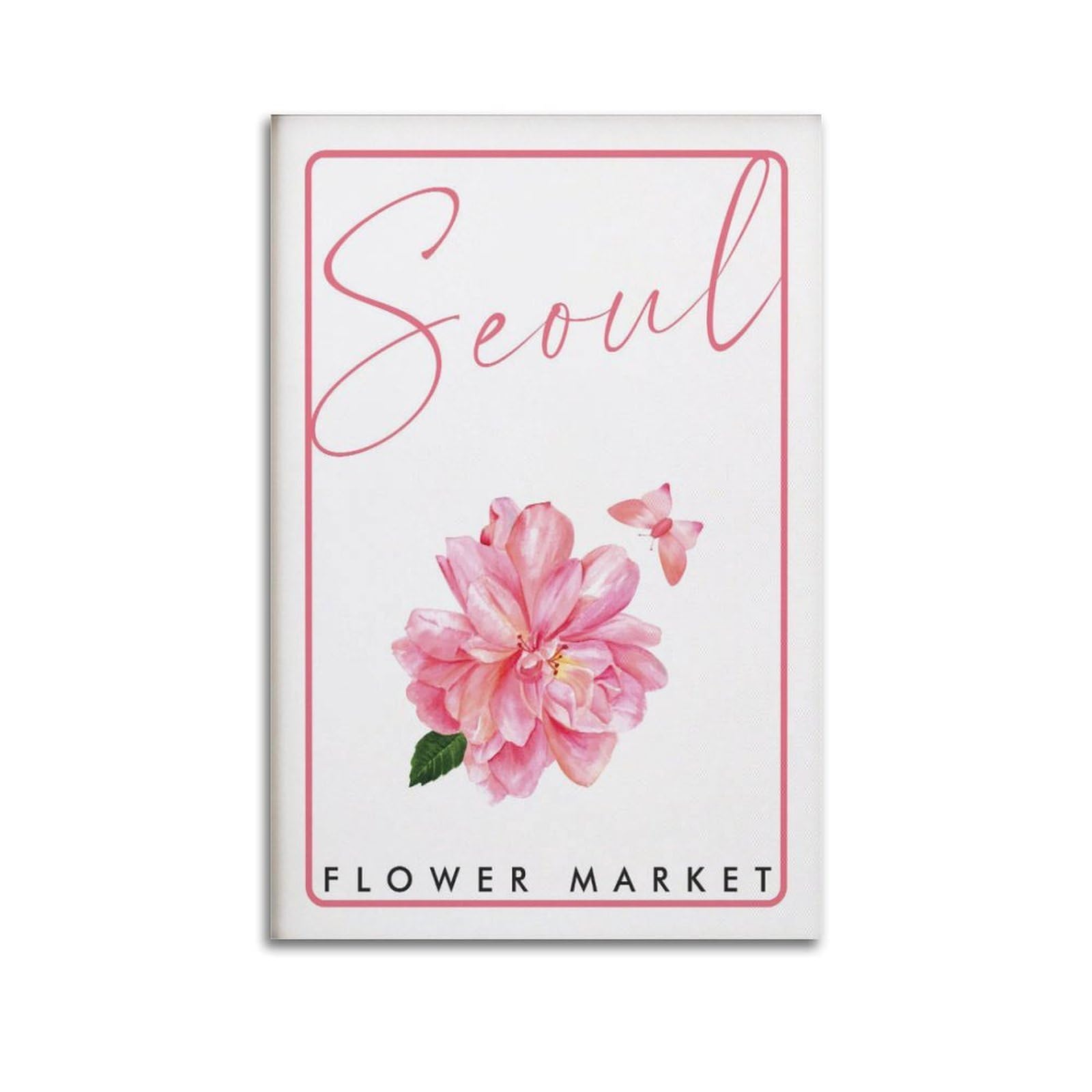 xiaoxiaoshen Flower Market Seoul, Vintage Floral Florist Gift, Spring Decor Canvas Poster Wall Art Prints Room Aesthetic Murals Bedroom And Living Decorations 24x36inch(60x90cm)