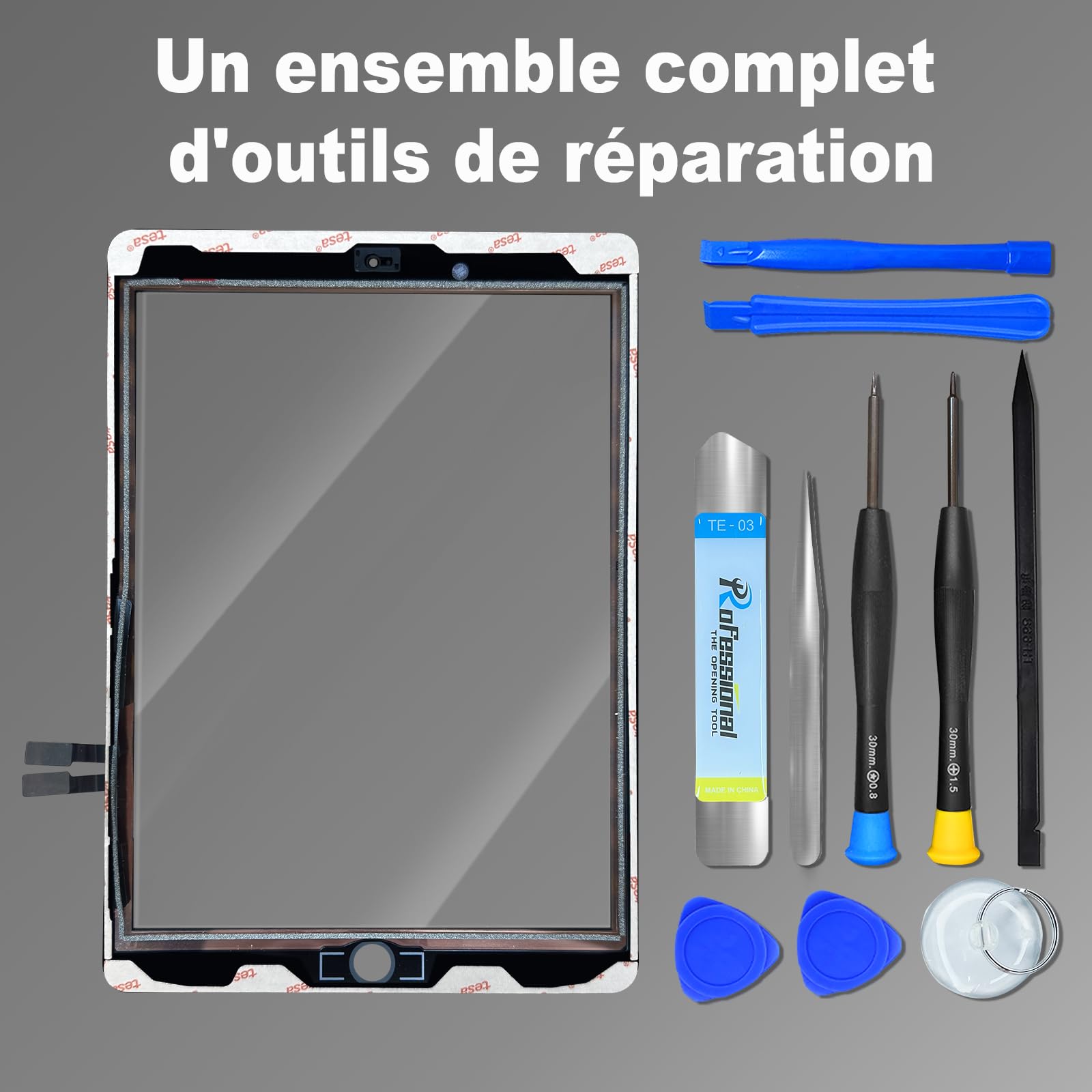 NB+ Écran Tactile pour iPad 5ème Génération 9.7” Écran de Remplacement 2017 Digitizer Adhésif Pré-installé,No Home Button(modèle:A1822 A1823 (Noir)