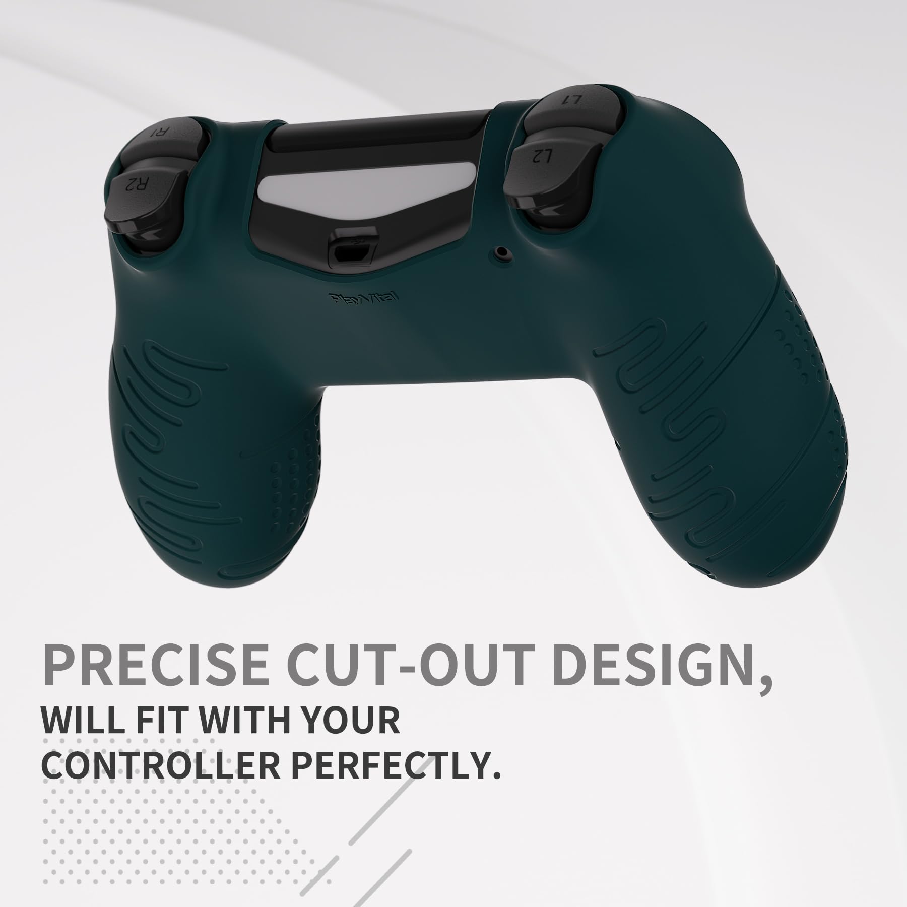 PlayVital Coque Protection pour ps4 Manette Housse,Controller Cover avec 2 Capuchon Joystick pour ps4 Slim Pro-Vert d'eau