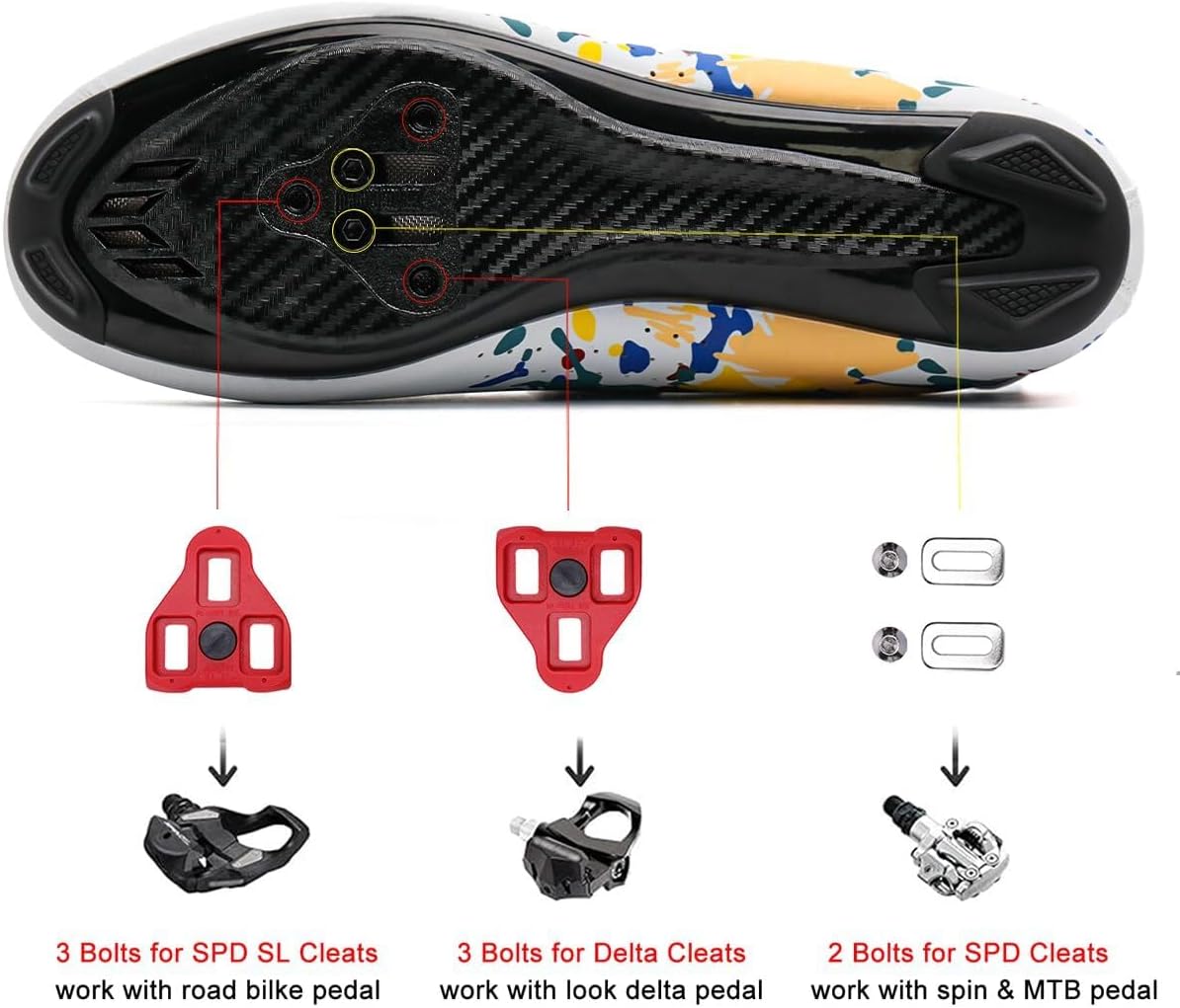 Women & Men Cycling Shoes Compatible with Peloton Bike Indoor Road Riding Biking Bike Shoes with Delta Cleats Included