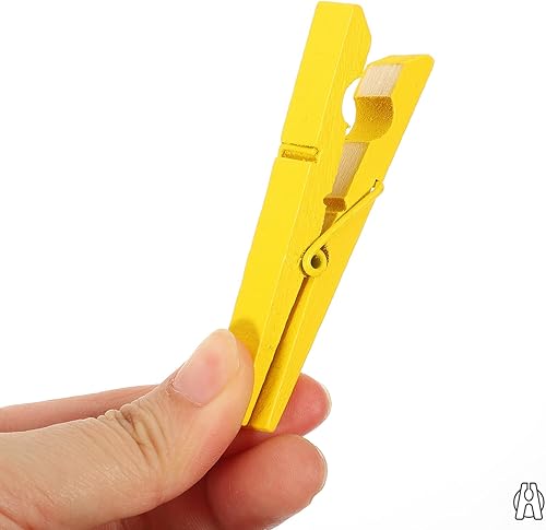 Miniatura 2 de Clavijas de ropa 30 unids pinzas de madera para ropa, pinzas de ropa de bambú amarillo pinzas de madera