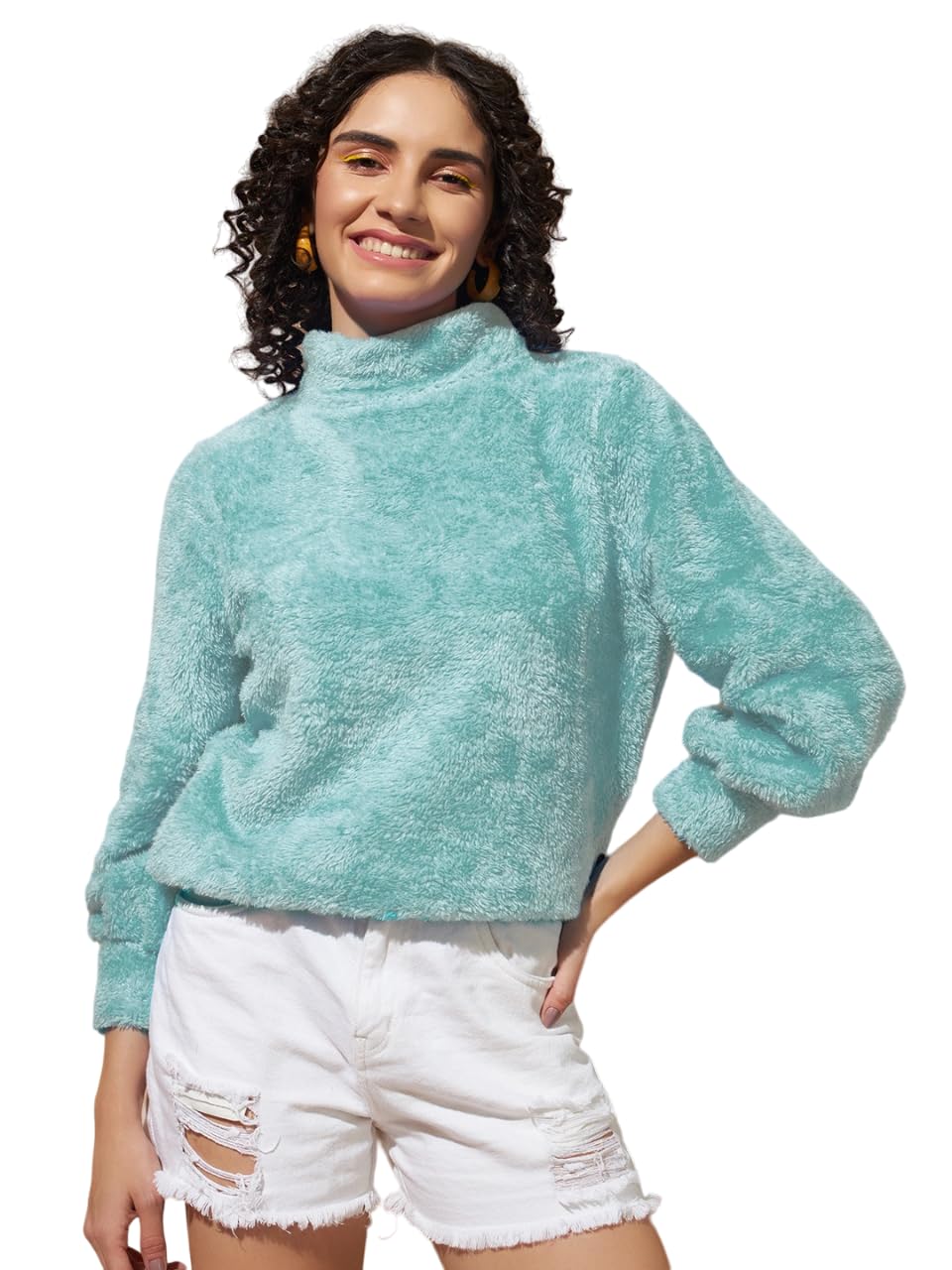 the dry state Women's Fur Pull Over With High Neck-picture-40