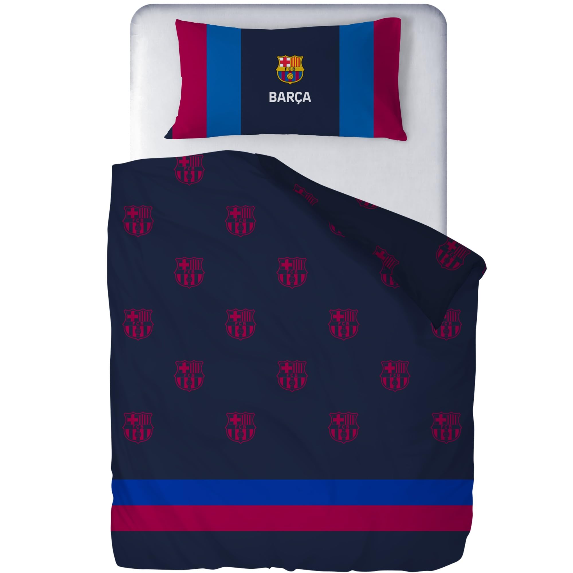 Dhestia Home - FCB202052 FC Barcelona Football Club Duvet Cover for 90 and 105 cm Bed – Single Colour, Size Bed 90 cm