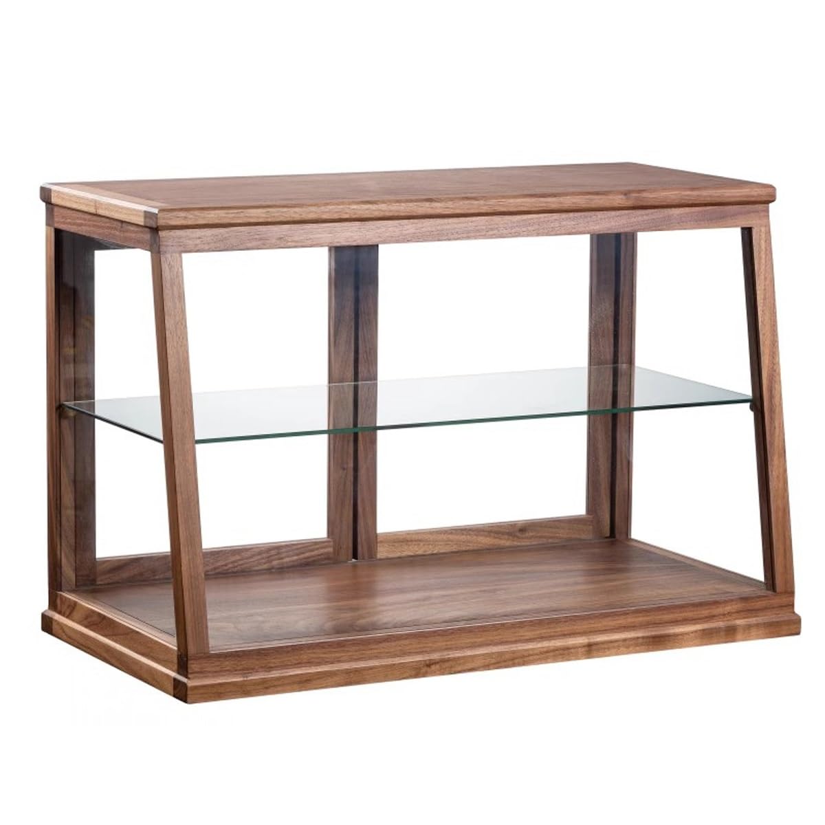 Vitrina de 23,65 Pulgadas para Pasteles y Galletas, gabinete de Nogal Negro para Figuras coleccionables, aparador de 2 Niveles con Vidrio Transparente, Organizador de Joyas para mostrador Comercial (