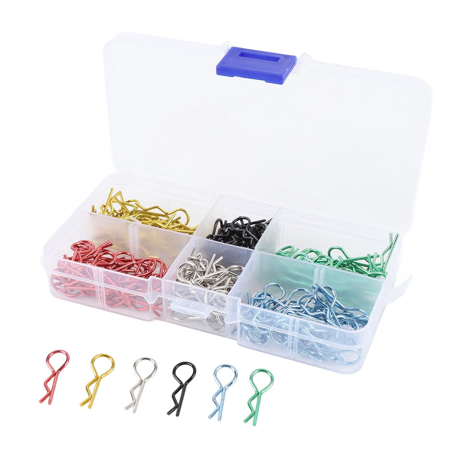 RC Car Body Clips Colorful Metal R Shaped Pins Set 1/10 1/12 RC Car Model, Sturdy Anti Deformation Clips for Remote Control Vehicles
