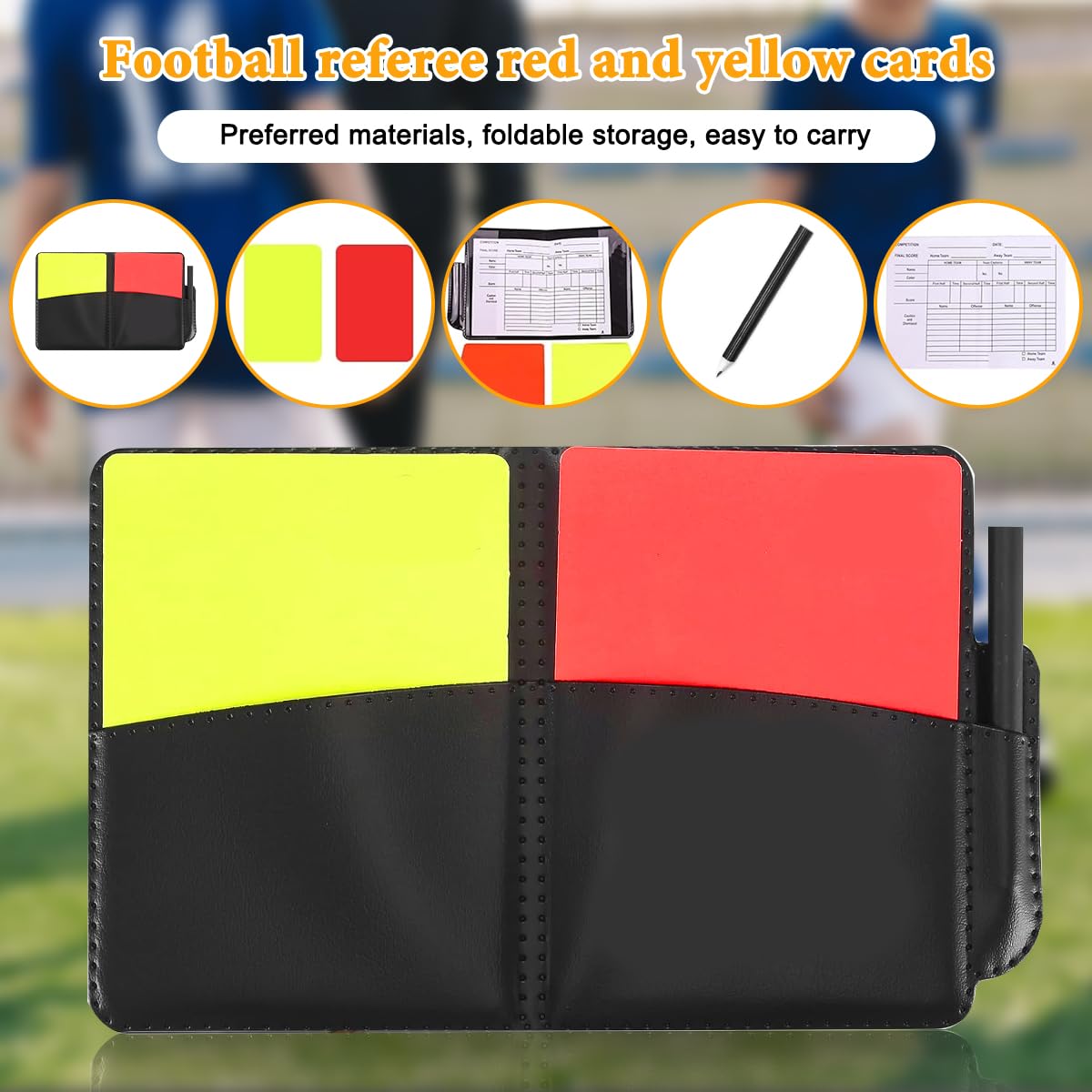 Kit de Tarjetas de Árbitro de Deportes, Arjetas de Árbitro Rojas y Amarillas, Accesorios de Árbitro para Juegos de Fútbol, Silbato, Banderas de Árbitro para Fútbol Deporte Escolar