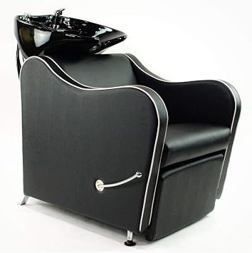 Belgrade Shampoo Backwash Unit w/Shampoo Bowl, Sink & Faucet for Beauty Spa Barber Shop, Professional Hair Salon Equipment, Black