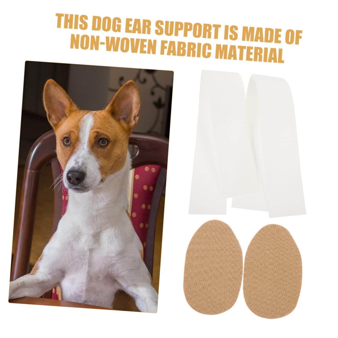 YARNOW 10 Paires Autocollants pour Oreilles De Chien Outil pour Relever Les Oreilles De Chien Kit De Positionnement d'oreille De Chiot Correction des Oreilles du Chien Tissu Non Tissé