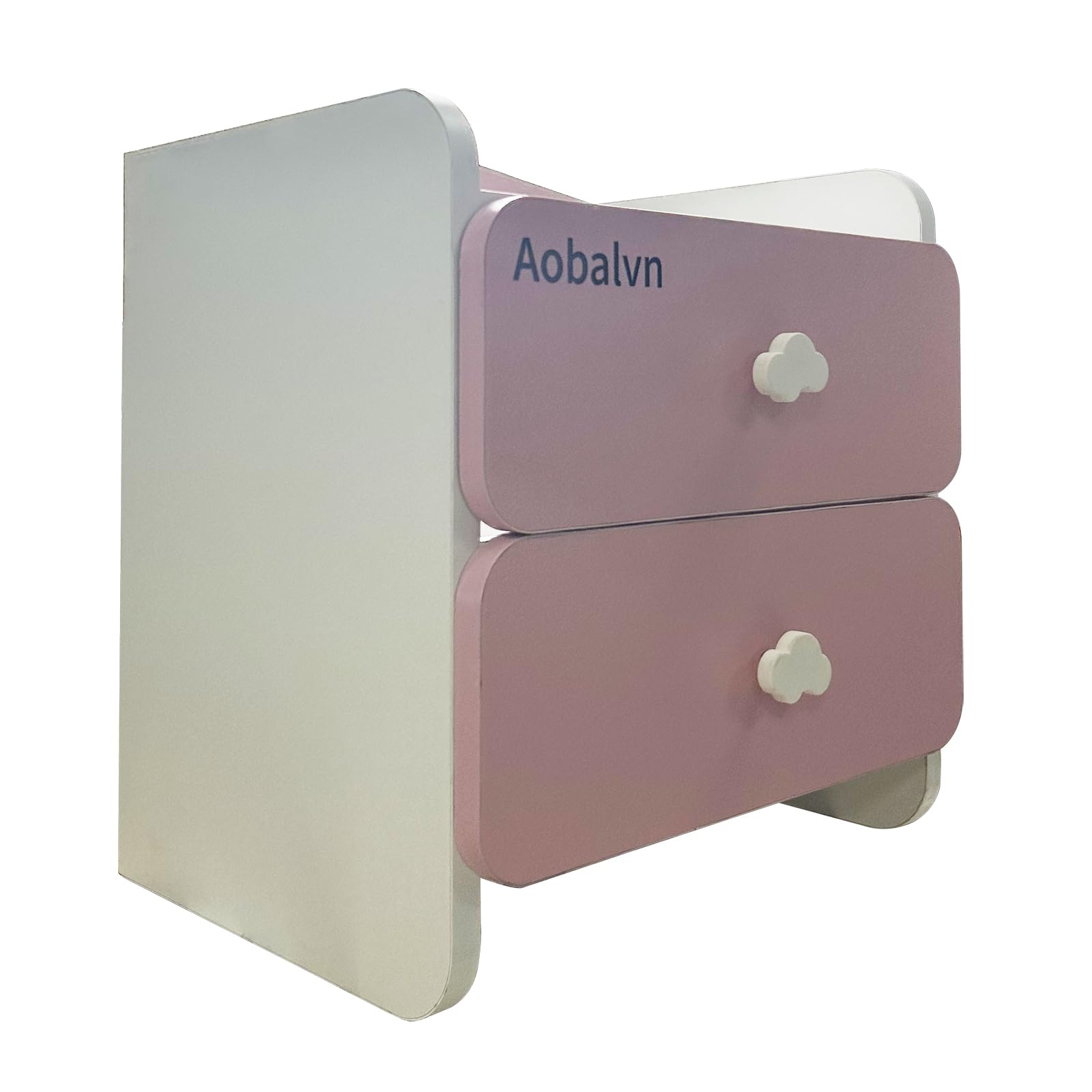 Wooden Night Stand with Drawers for Kids - Toddler Bedside Table for Boys & Girls Room, Sturdy Kids Side Table with Storage, Pink & Blue Nightstand for Bedroom, Nursery, or Playroom