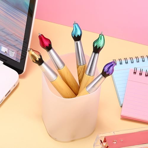 Miniatura 4 de 20 pinceles de bambú con forma de pincel, bolígrafo retráctil, bolígrafos de tinta para actividades artísticas, escuela, papelería, fiestas de