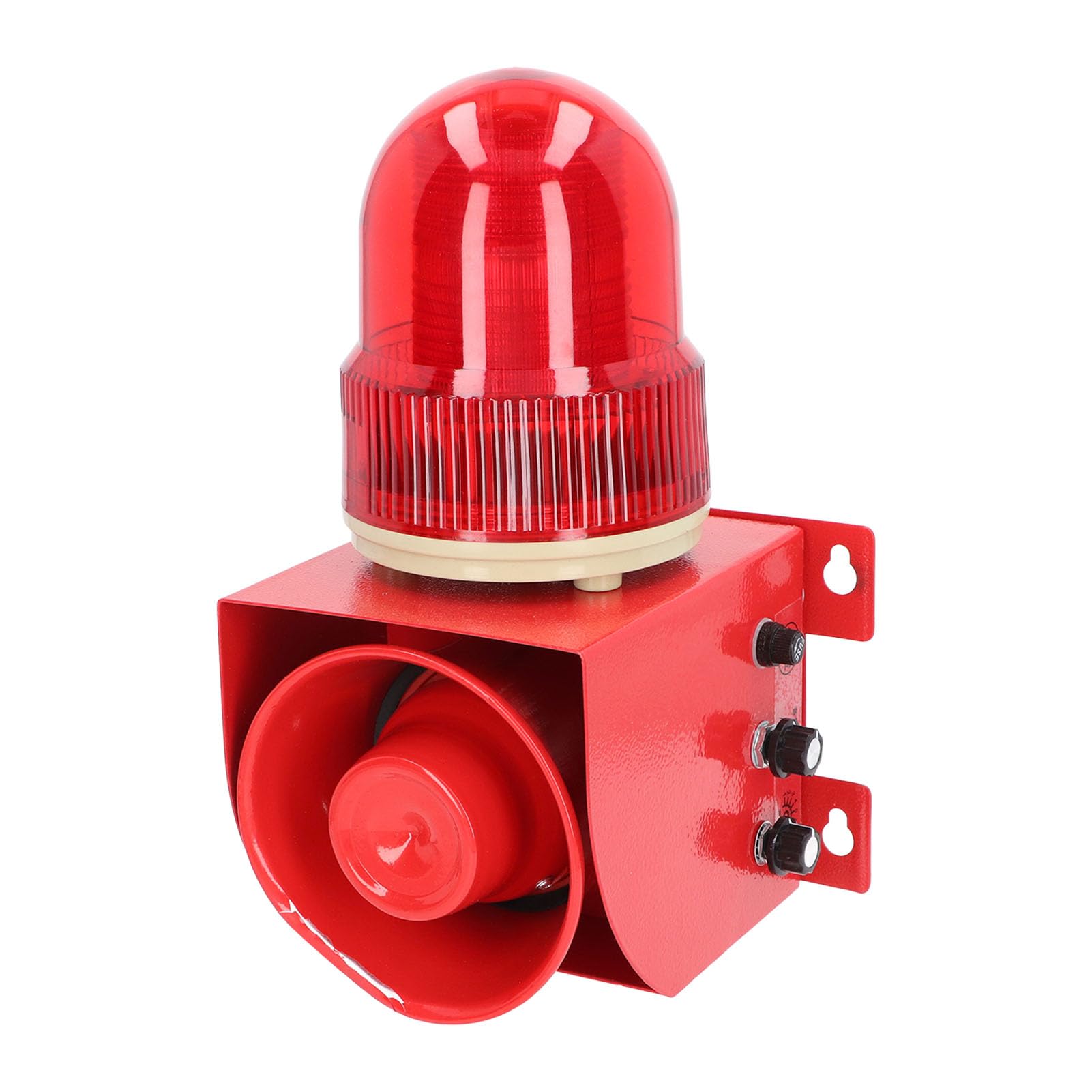 para Uso Industrial y de construcción: Alarma de Sirena Industrial con luz estroboscópica LED - Enchufe Estadounidense de 110 V - Luz de Advertencia de Montaje en Pared con
