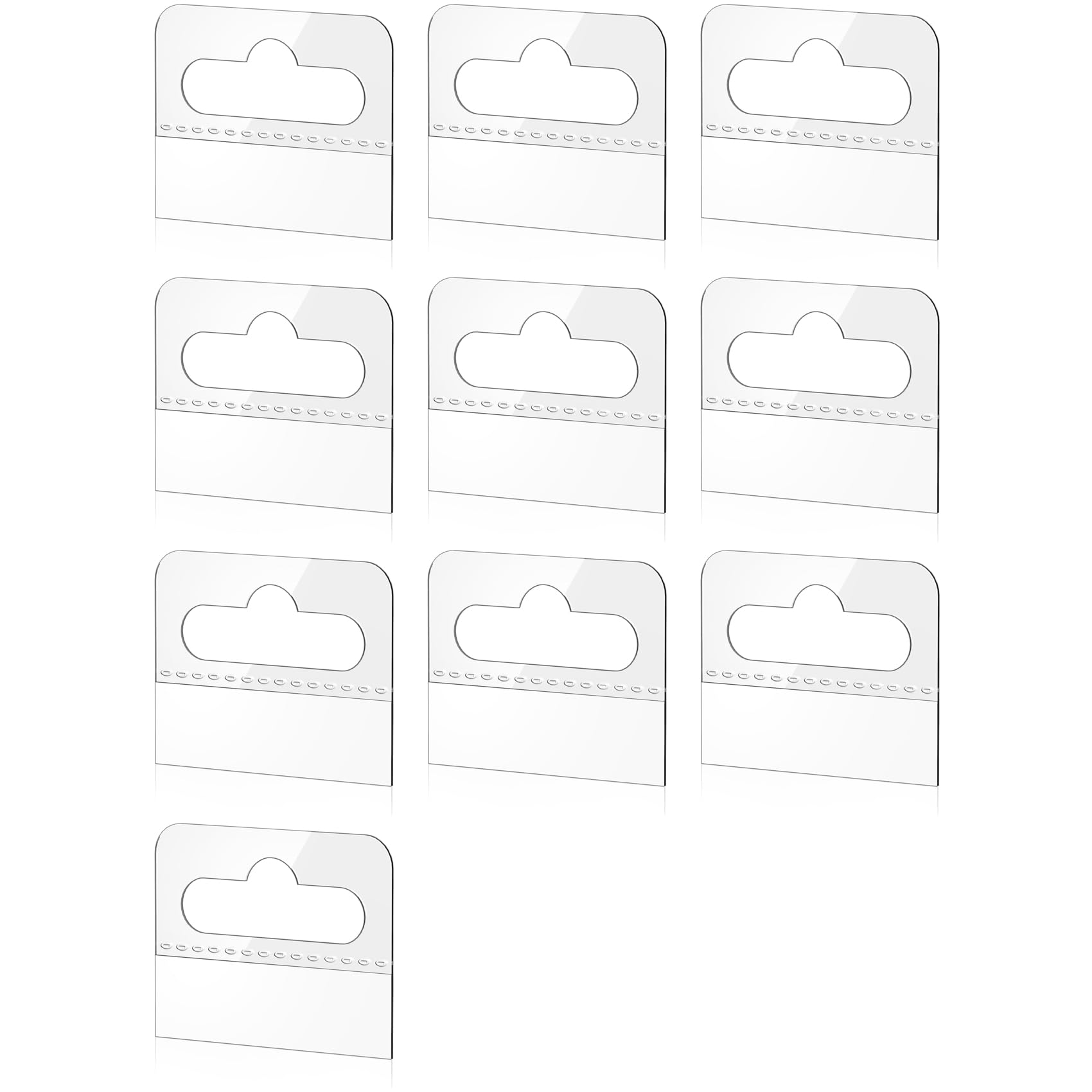Hndhbfgrt Hang Tabs, 2000 Pcs Clear Sticky Hanging Tabs Slot Hole Self Adhesive Plastic Hang Tags, 4.5 X 3.5cm