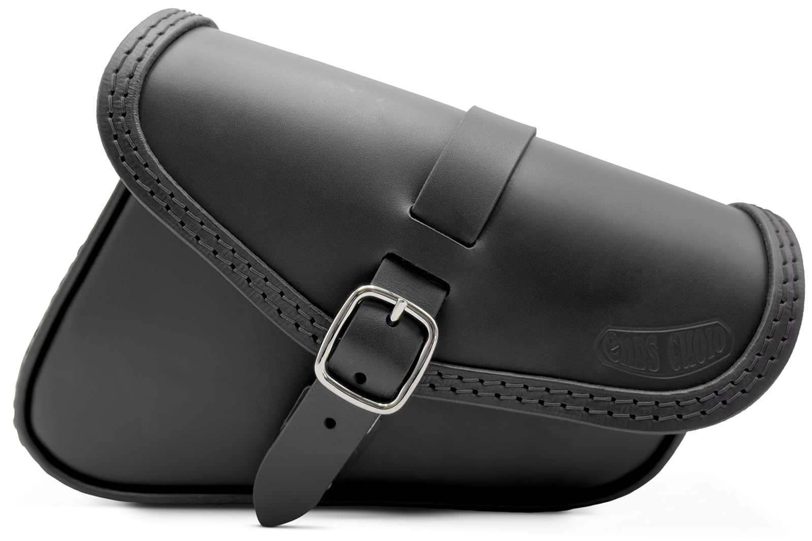 ends cuoio - Bolso Lateral Piel auténtica Compatible con Harley Davidson Softail Fat Bob, Low Rider, Slim 2018-2021, Bolsa Cuero Moto - Cierre magnético rápido - Lado Izquierdo (Negro)