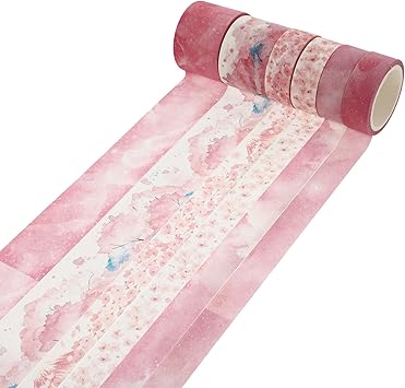 Amazon Nuobesty 6ロール花柄和紙マスキングテープ春の花紙テープ花和紙テープ装飾和紙テープ バインダー 文房具 オフィス用品