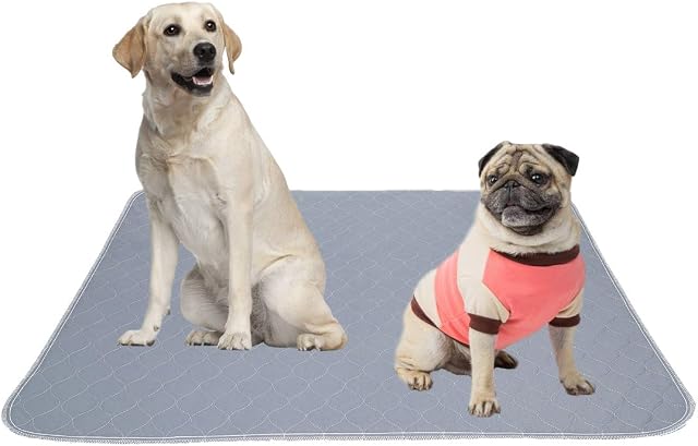 MBJERRY Washable Dog Training Pads Reusable Dog Cat Pad Absorbent Puppy Pee Mats Waterproof Pet Urine Mat with Anti-slip for Home Travel(S: 18 * 24 inch)