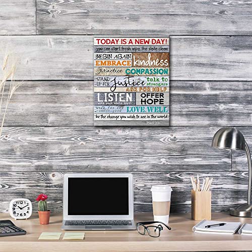Shang Pin Inspirational Wall Art For Office Motivational Quotes Wall Decor,Modern Theme Canvas Prints Wall Art Poster,Home Bedroom Or Living Room Wall Decor (Today Is A, 12 X 15 Inch) #TOP1