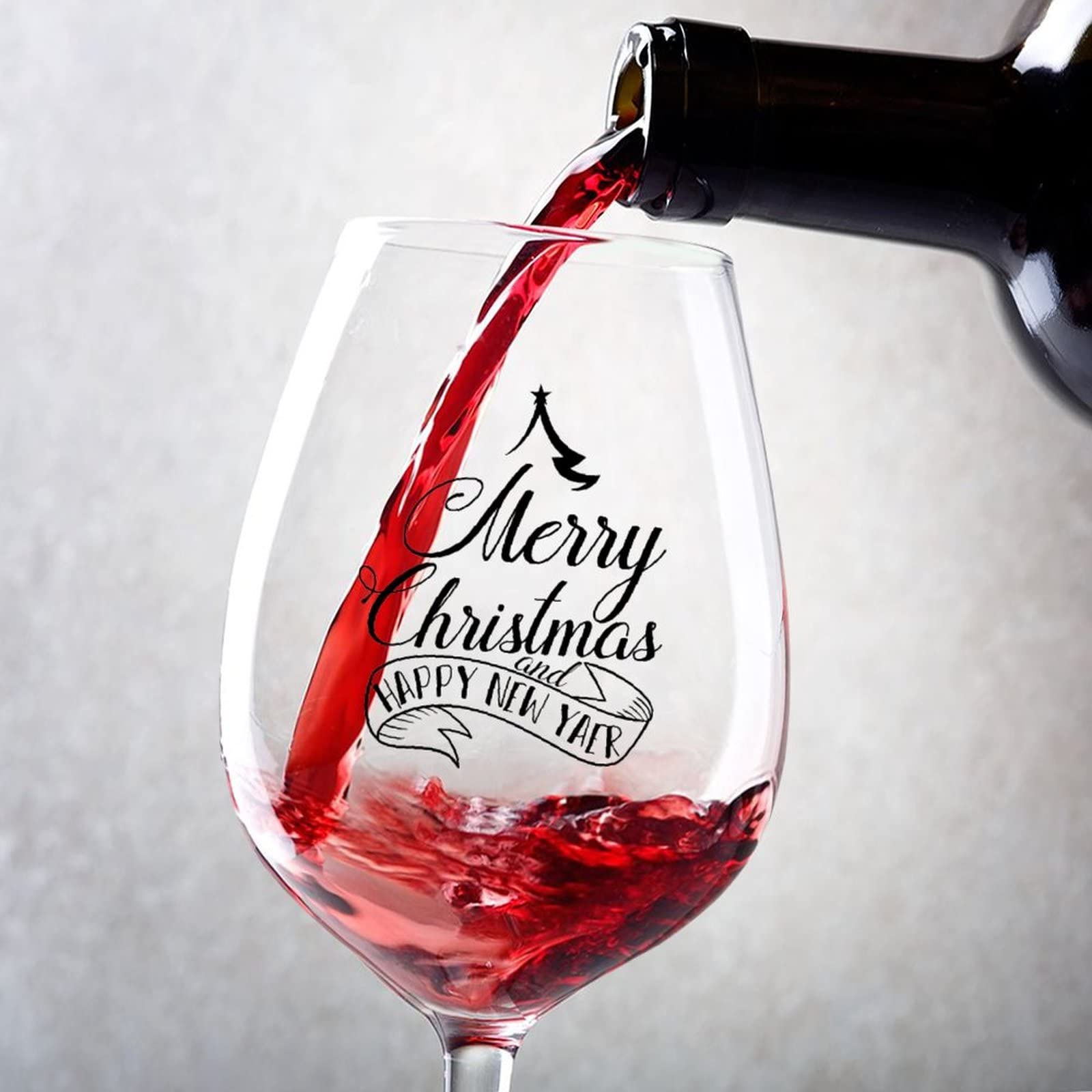 Verres à vin rouge de Noël, cadeau d'anniversaire de mariage idéal