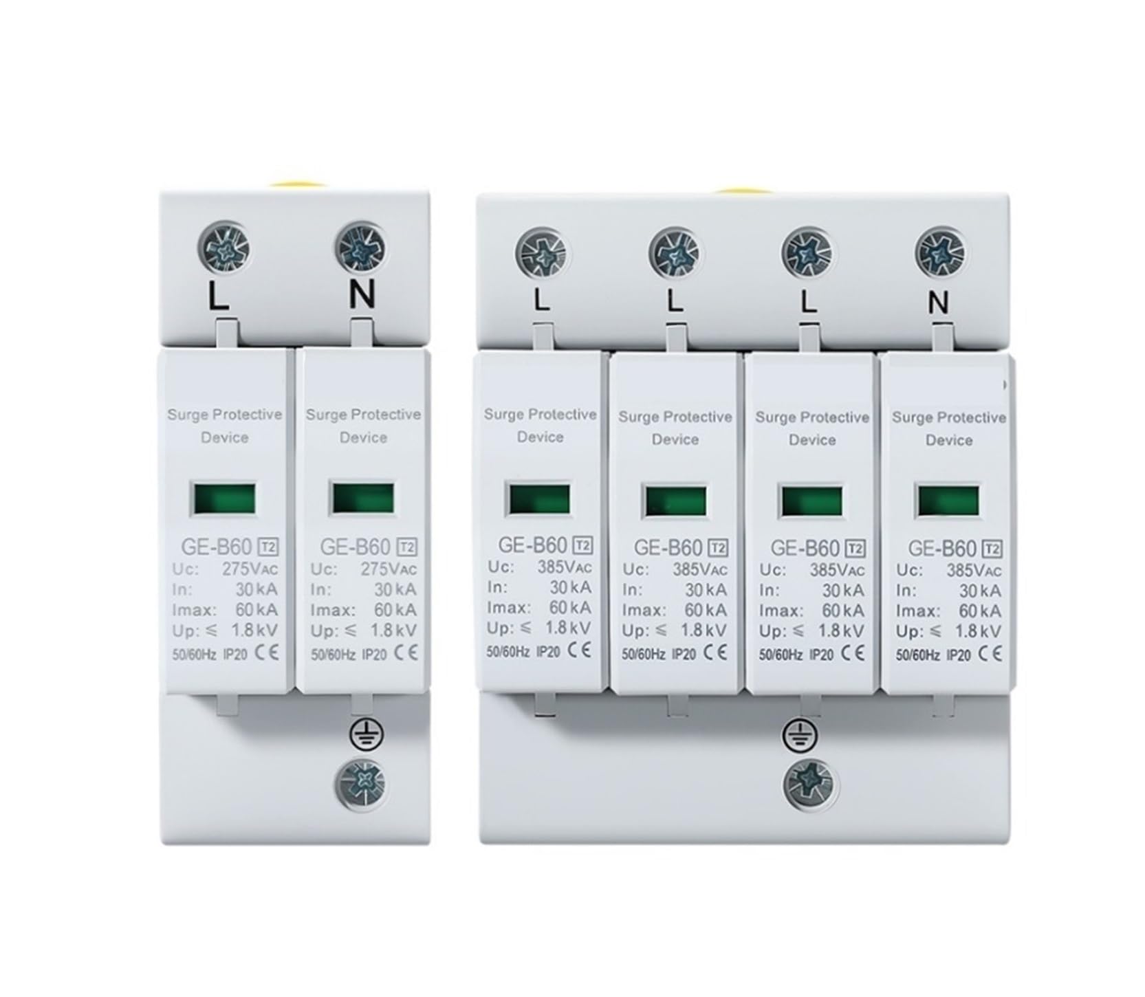 Parafoudre ca 2P4P SPD, parafoudre Domestique Basse Tension 275V 385V(4P AC385V,100KA)