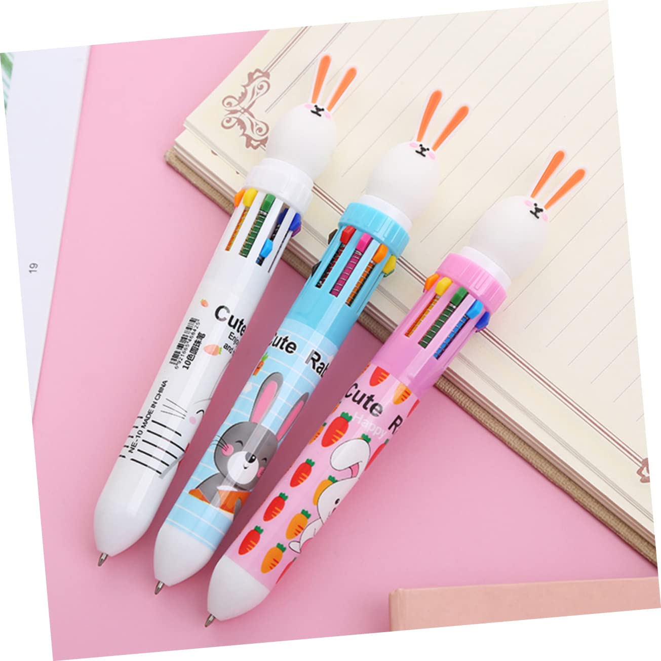Sewroro 4 Ensembles Stylos À Bille Pour Garçon Fille Lot De Stylos Multicolores Roses Blancs Fournitures Scolaires Et Amusantes Pour Dessin Et 6 Pièces * 4