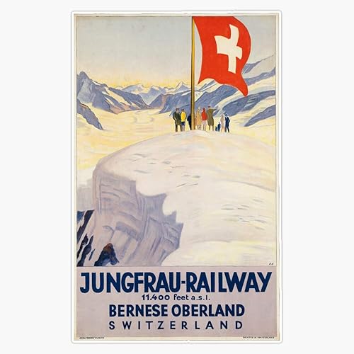 Vintage - Adhesivo de vinilo impermeable de Suiza para coche, laptop, pared, ventana, 5 pulgadas