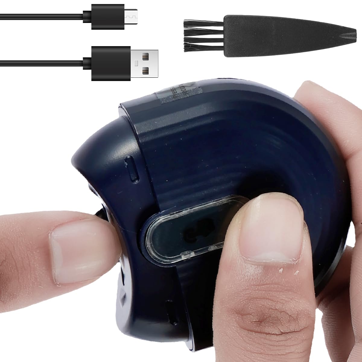 Cortaúñas eléctrico de seguridad con luz y 2 velocidades, portátil, recargable, con almacenamiento de restos de uñas, para bebés, adultos, niños, personas mayores (azul)