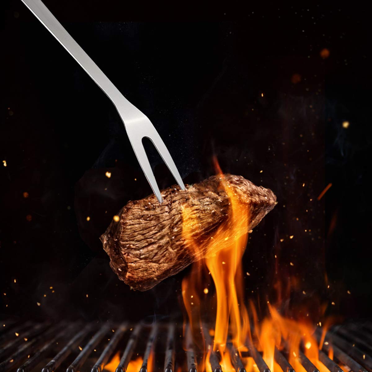 TOPCHANCES Lot de 20 ustensiles de barbecue en acier inoxydable de qualité supérieure pour le camping Idéal comme cadeau de Noël d'anniversaire pour papa