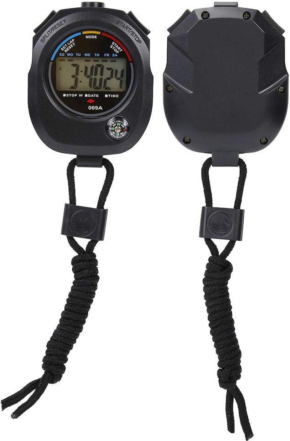 Multi-Function Electronic Digital Sport Stopwatch Timer, 2 PCS Handheld Digital LCD Stopwatch Timer for Sports/Running/Racing/Swimming