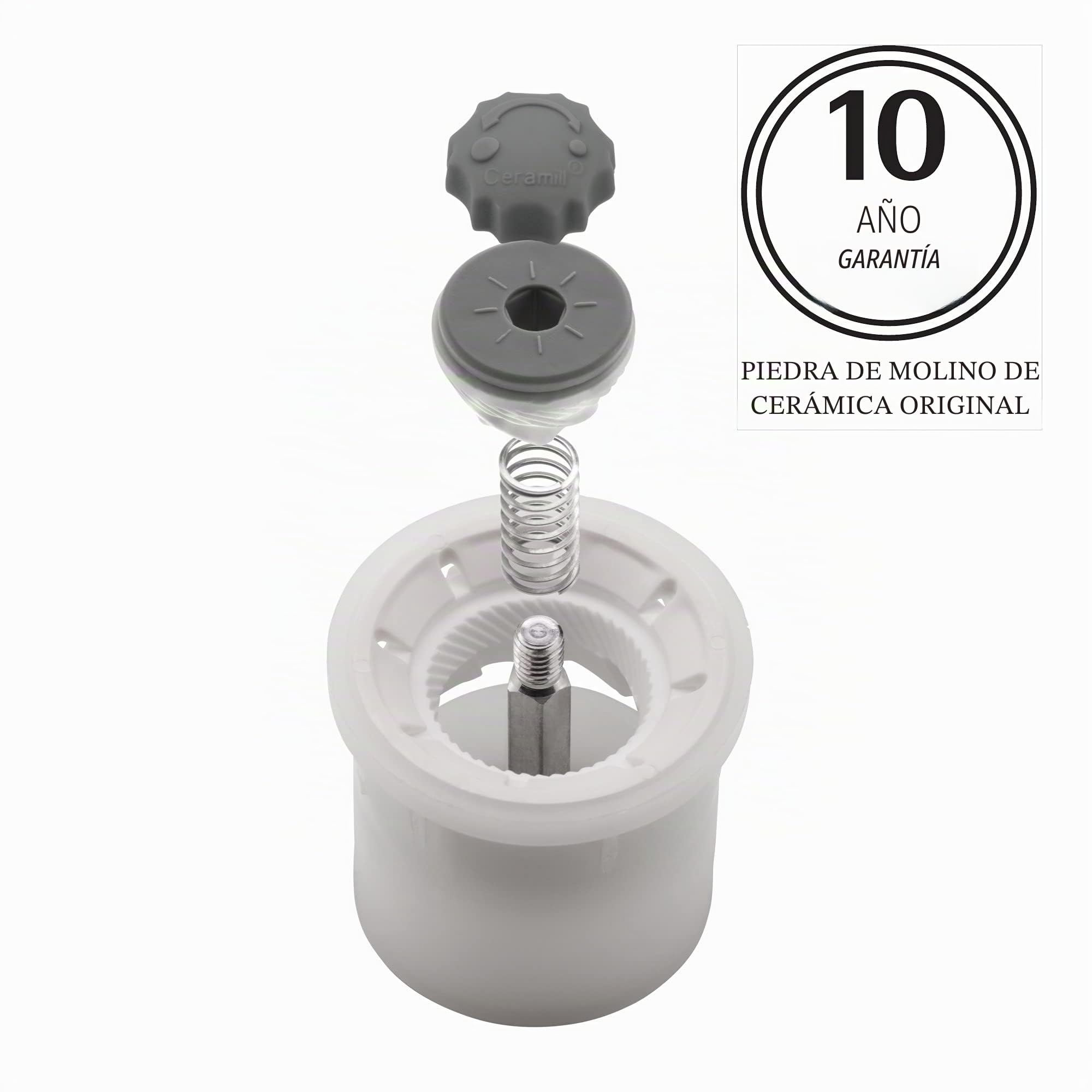 WMF Mini molinillo de especias 11 cm, acero inoxidable Cromargan, vidrio, molinillo de cerámica pequeño