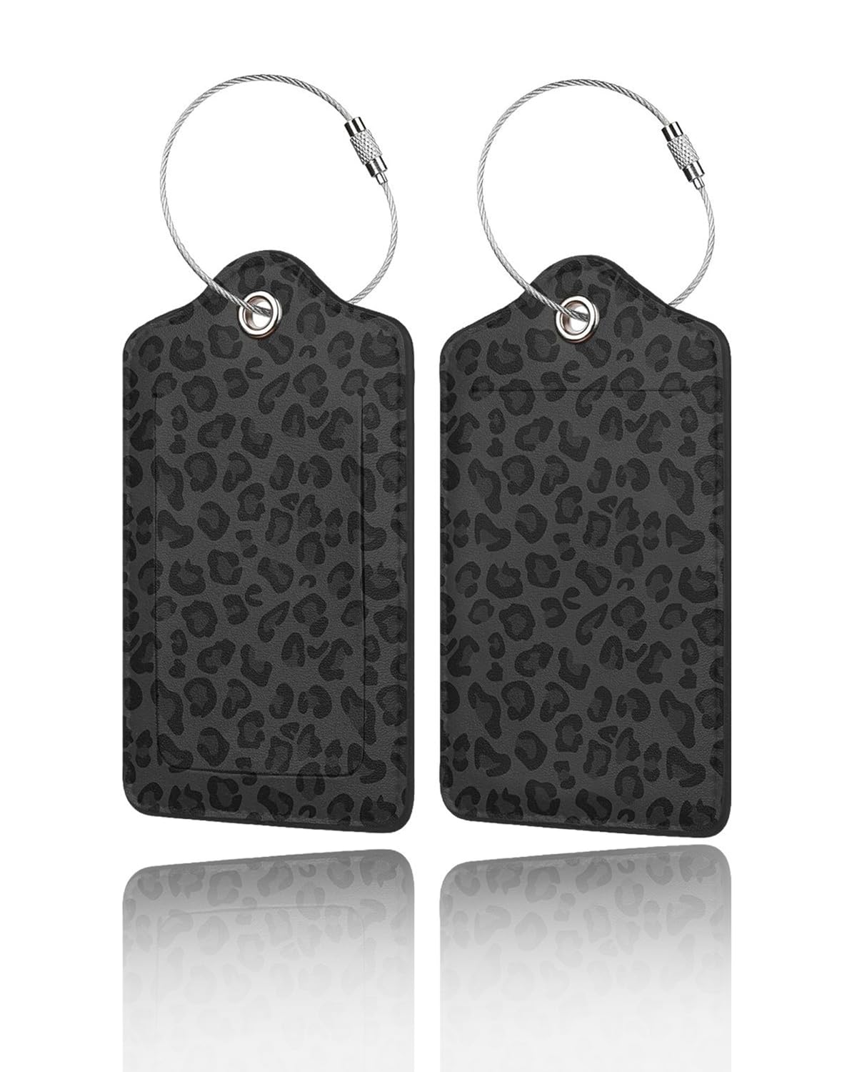 GACCAP 2 Pack Luggage Tags for Suitcase, Privacy Cover ID Label with Stainless Steel and Address Card for Travel Bag Backpack Cruise Ship Essentials