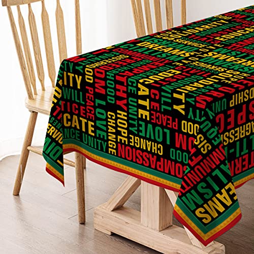Hafangry Juneteenth Tablecloth African American Heritage Black History Month Festival Holiday Afro Party Decoration Kitchen Dining Room Home Table Cover Decor-60×84Inch #TOP4