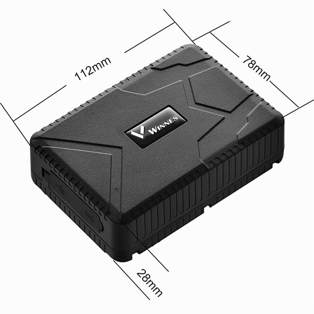 Winnes GPS Tracker Localizzatore per Auto/Veicoli/Camion/Moto - Inseguitore in Tempo Reale Impermeabile, Geo-fence, Allarme Shock - App/Web Gratuita, 10000 mAh, TK915