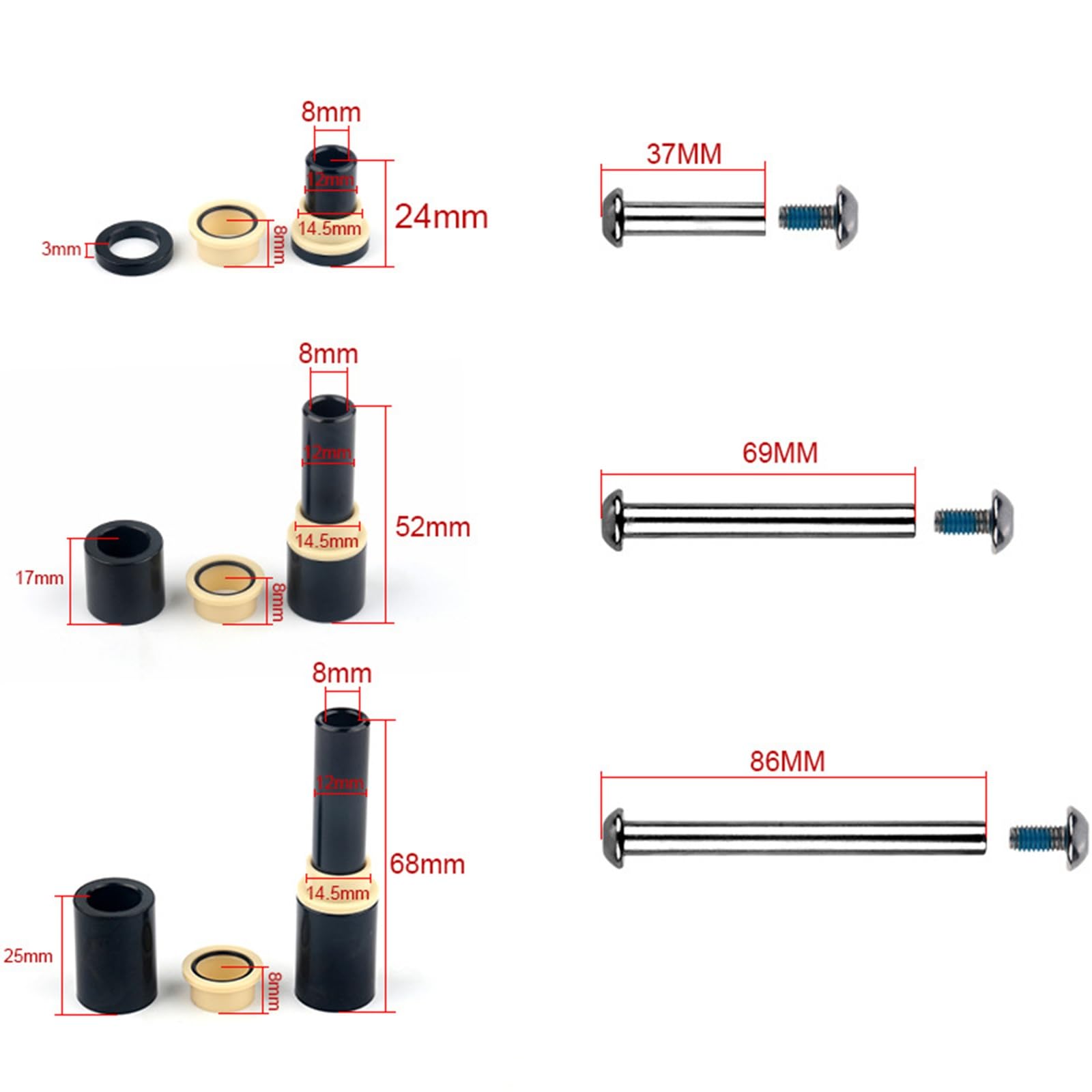 Ammortizzatori Posteriori Per Bici Con Molla Elicoidale 125mm/150mm/165mm/185mm* 750lbs/850lbs/1000lbs Ammortizzatori Per Scooter/MTB/eBike(150mm*1000lbs)