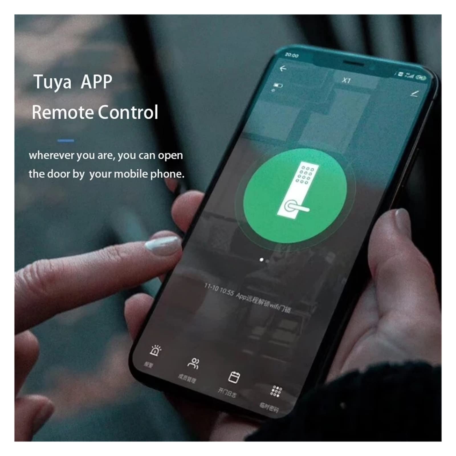 Aplikacja WiFi Inteligentny zamek przesuwny biometryczny zamek na odcisk palca elektroniczny cyfrowy zamek bezkluczykowy do przesuwania szkła (kolor: SILIVER (2885) hak) (240x22 (5085) silikon)