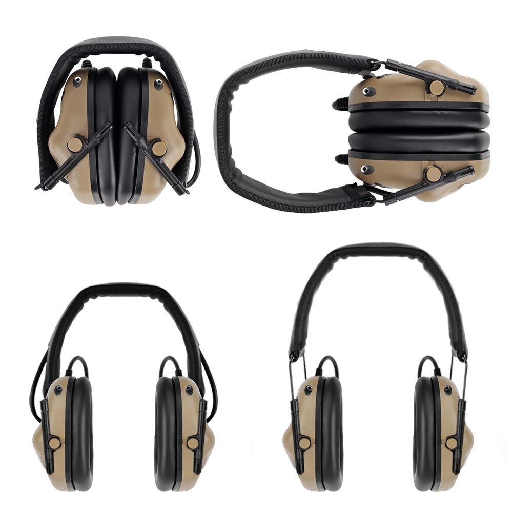 Auriculares tácticos Disparo electrónico Protección auditiva NRR 21 dB Amplificación de Sonido Reducción de Ruido Orejeras Caza Caza Defensor de Orejas con micrófono Desmontable