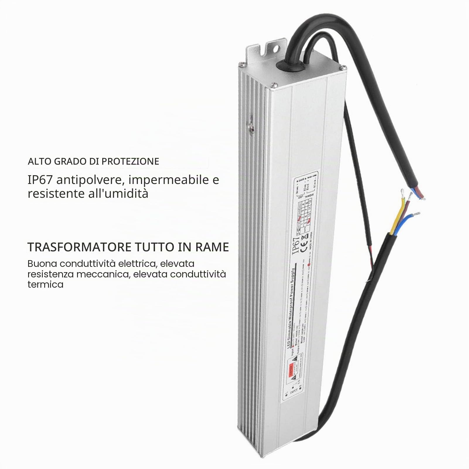 Jeanoko AC170-260V 24V 300W Alimentatore dimmerabile Adattatore di alimentazione impermeabile Trasformatore magnetico a tensione costante LED 12,5A