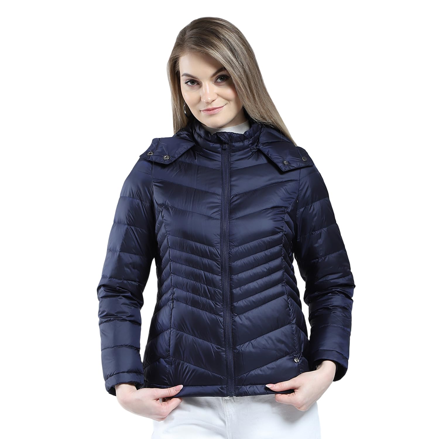 Women Regular Fit Solid Jacket | Full Sleeve | Zipper Closure | Self Design | Detachable Hood | Stylish Winter Jacket For Women's-image-40