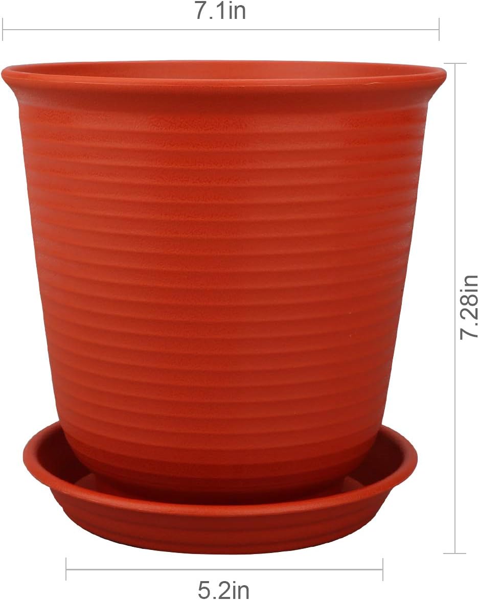 Ufrount Plastic Planter Pot with Drainage Holes, Succulent Planter Pots Planting Pot Flower Pots for Small Plant Perfect for Garden, Kitchen, Windowsill - Set of 12 (Red)